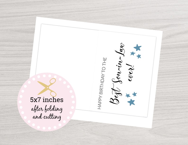 son in law birthday card best son in law ever printable etsy