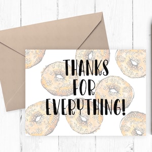 Printable appreciation card, Printable Thank you card, Thanks for everything, Instant download, Funny Thank you card 5x7 PDF PNG