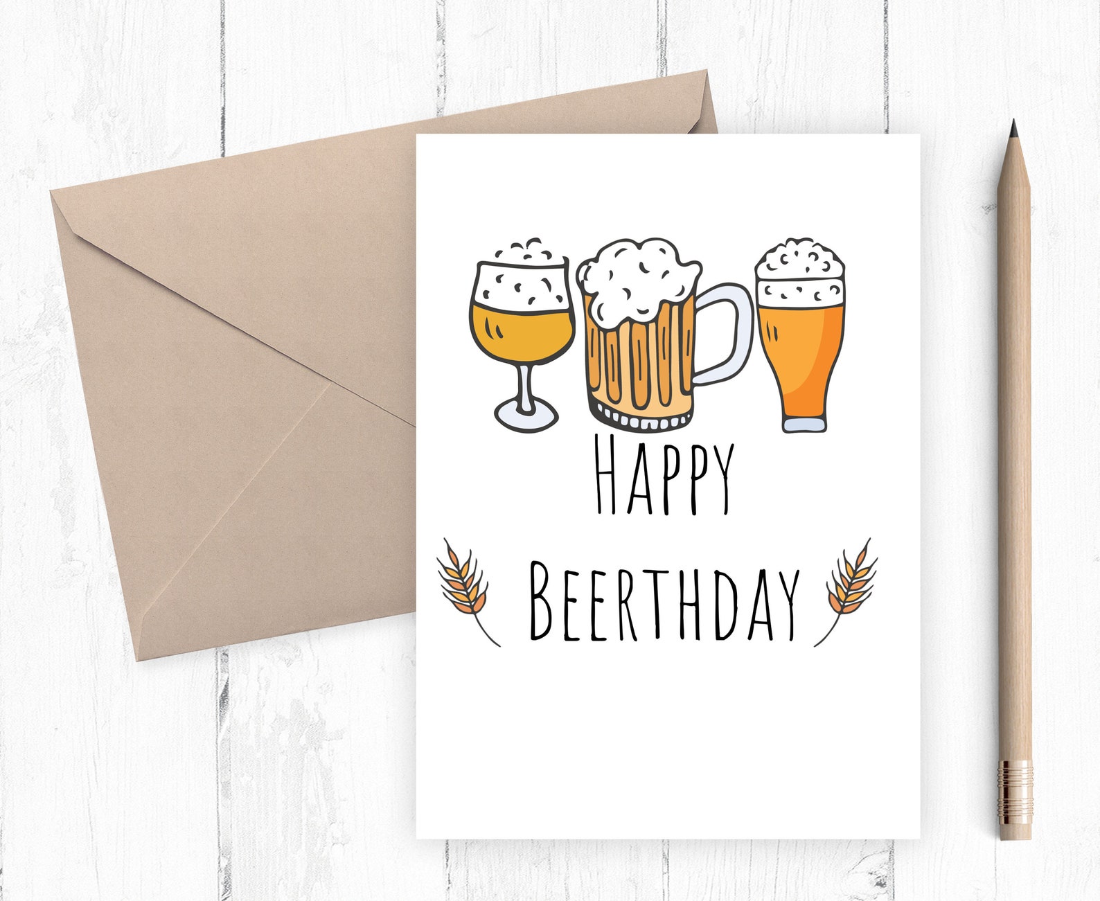 Printable Birthday Card Instant Download Beer Birthday Card - Etsy