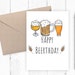 Printable Birthday Card, Instant Download, Beer Birthday Card, Beer ...
