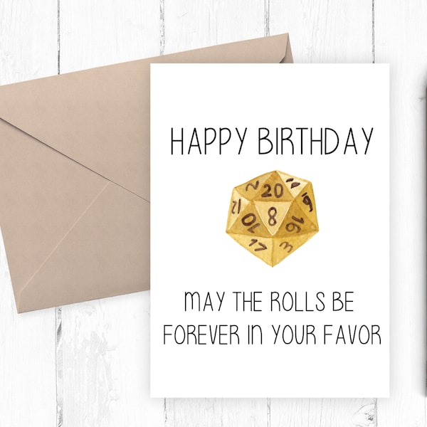 RPG Dice game Birthday Card, rpg dice game Printable Birthday Card, Nerdy Happy Birthday Card, 5x7 PDF JPG