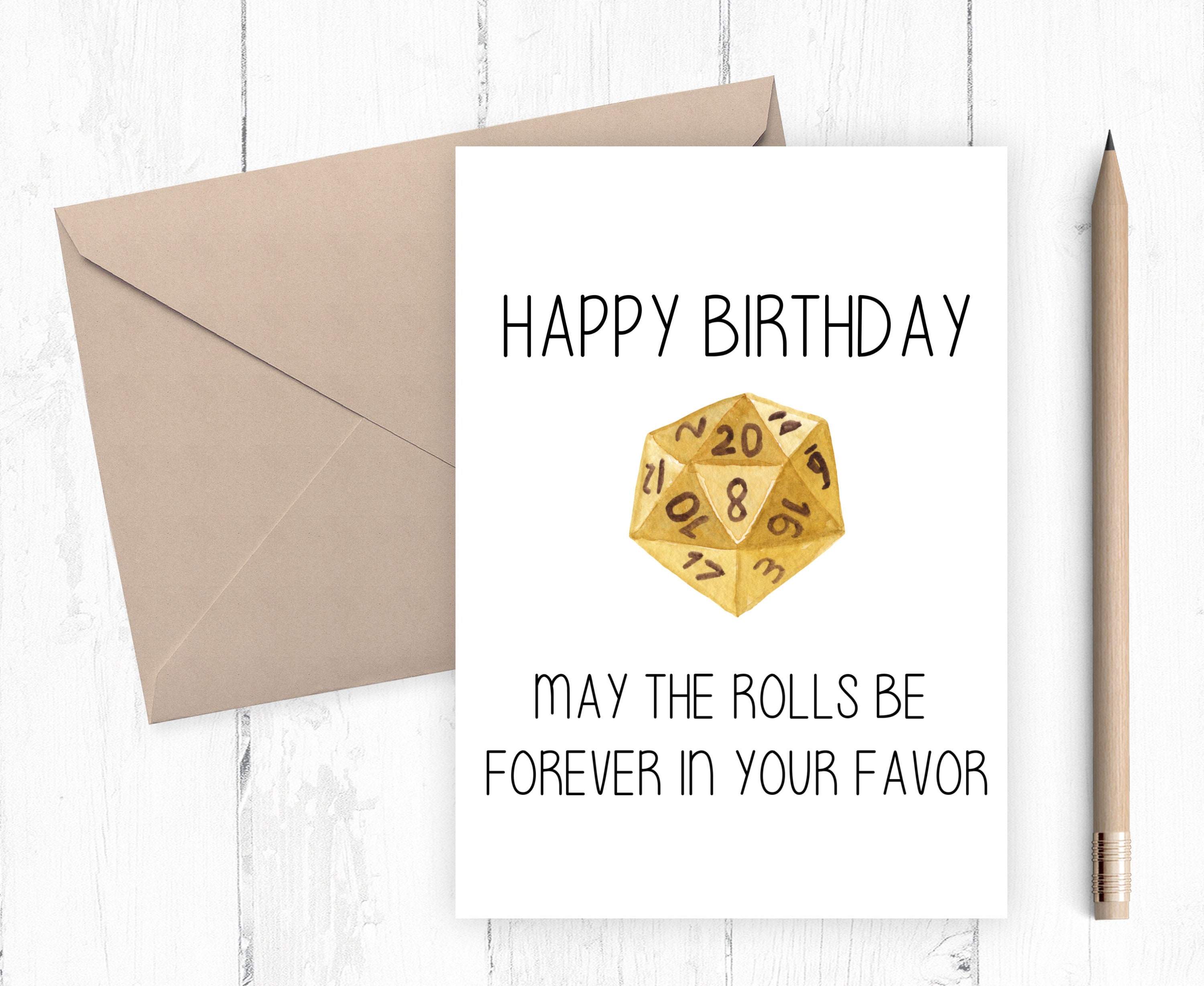 RPG Dice Game Birthday Card Rpg Dice Game Printable Birthday Etsy Ireland