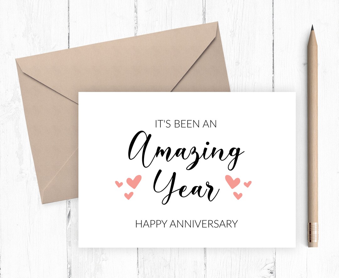 First Wedding Annivery Card Printable Anniversary Card - Etsy