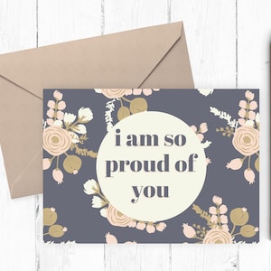 Zo trots op je kaart, afstudeerkaart, promotiekaart, Instant Download, afdrukbare Congrats Card, 8x10 5x7 JPG PDF