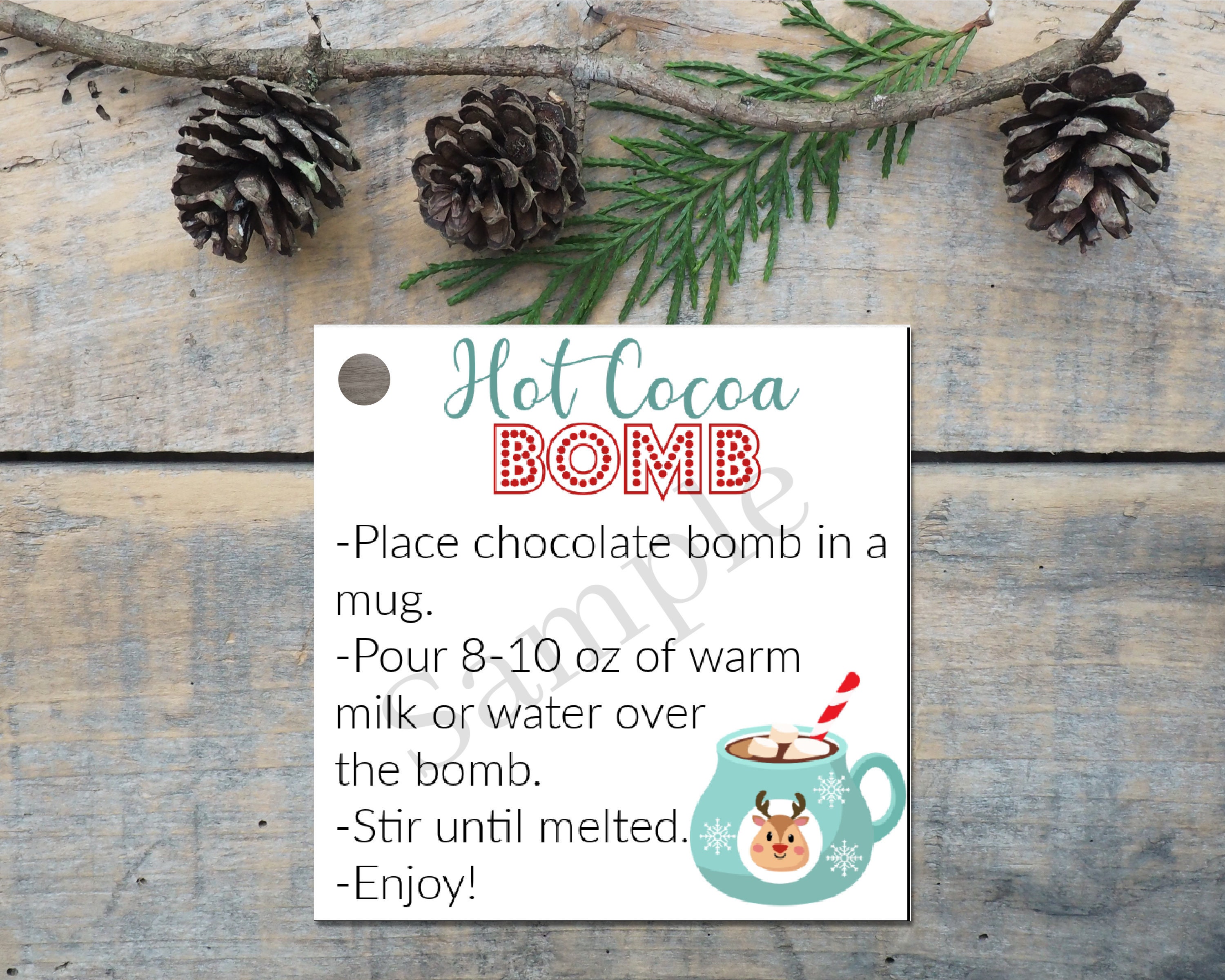 Printable Hot Cocoa Bomb Labels Hot Chocolate Bomb tag hot Etsy