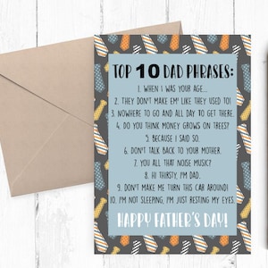 Biglietto per la festa del papà felice, biglietto per la festa del papà stampabile, regalo per la festa del papà, include modello di busta stampabile, 5x7 8x10 JPG PDF