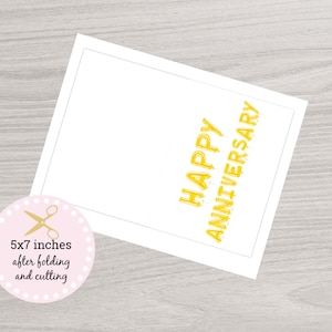 Printable Happy Anniversary Card, Happy Anniversary Card, Anniversary ...