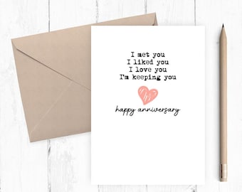 Romantic Love You card, Printable anniversary card,  card, card for her, card for him, instant download love you card PDF 5x7