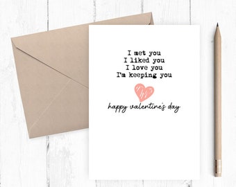 Printable Valentine's Day Card, Romantic Love You card, Happy Valentine's Day card, card for her, card for him, instant download PDF 5x7