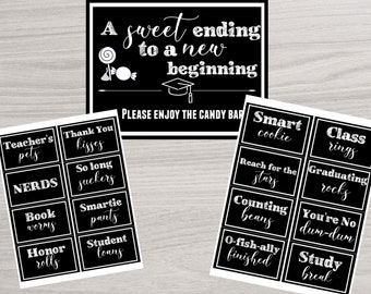 Graduation Candy Buffet Labels and Sign, Graduation Party Decor, Candy Bar, Graduation Candy Bar instant download JPG PDF