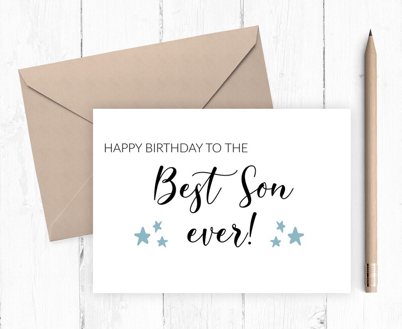 Birthday Card to Son Printable Son Birthday Card Best Son - Etsy