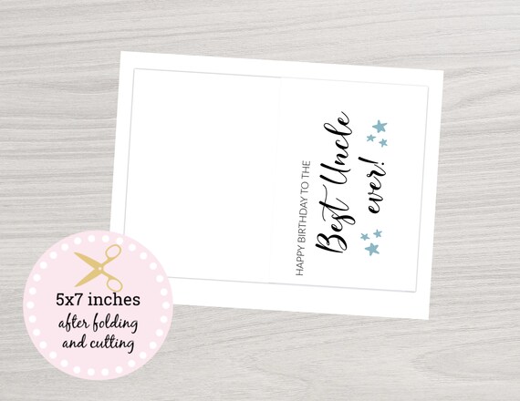 birthday card to uncle printable uncle birthday card etsy