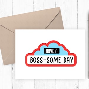 Best Boss Ever Printable Card, Boss&#39; Day Card, Boss Birthday Card 5x7 PDF JPG Includes Printable Envelope Template