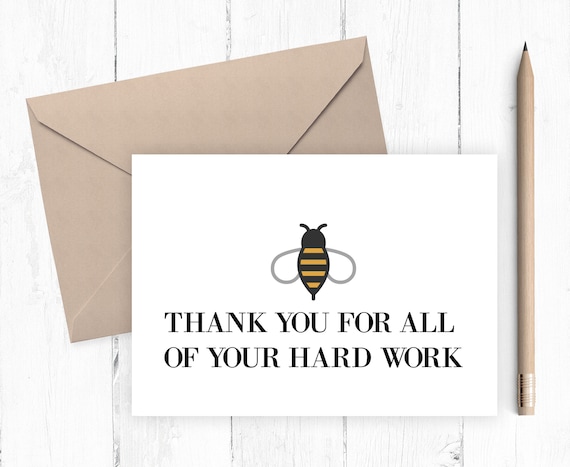 Thank You For All Of Your Hard Work Employee Thank You Card Etsy Thank You For All Of Your Hard Work Employee Thank You Card Etsy