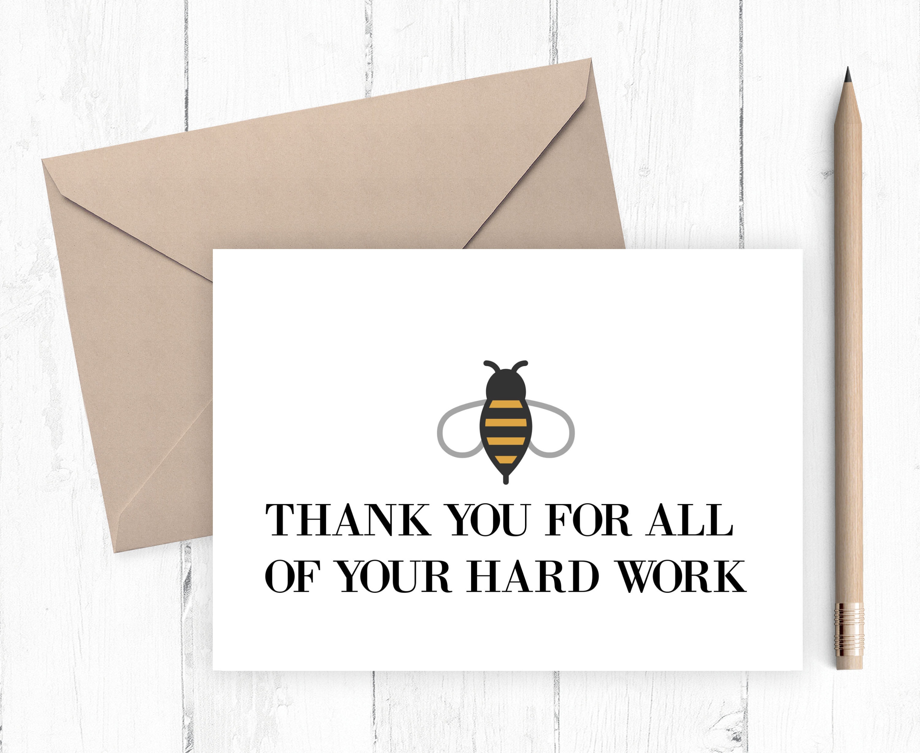 Thank You For All Of Your Hard Work Employee Thank You Card Etsy