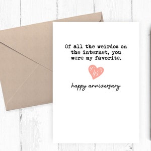 Romantic Love You card, Printable anniversary card, Online Dating card, card for her, card for him, instant download love you card PDF 5x7