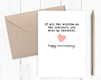 Romantic Love You card, Printable anniversary card, Online Dating card, card for her, card for him, instant download love you card PDF 5x7