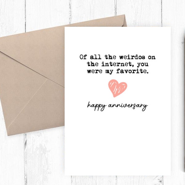 Romantic Love You card, Printable anniversary card, Online Dating card, card for her, card for him, instant download love you card PDF 5x7