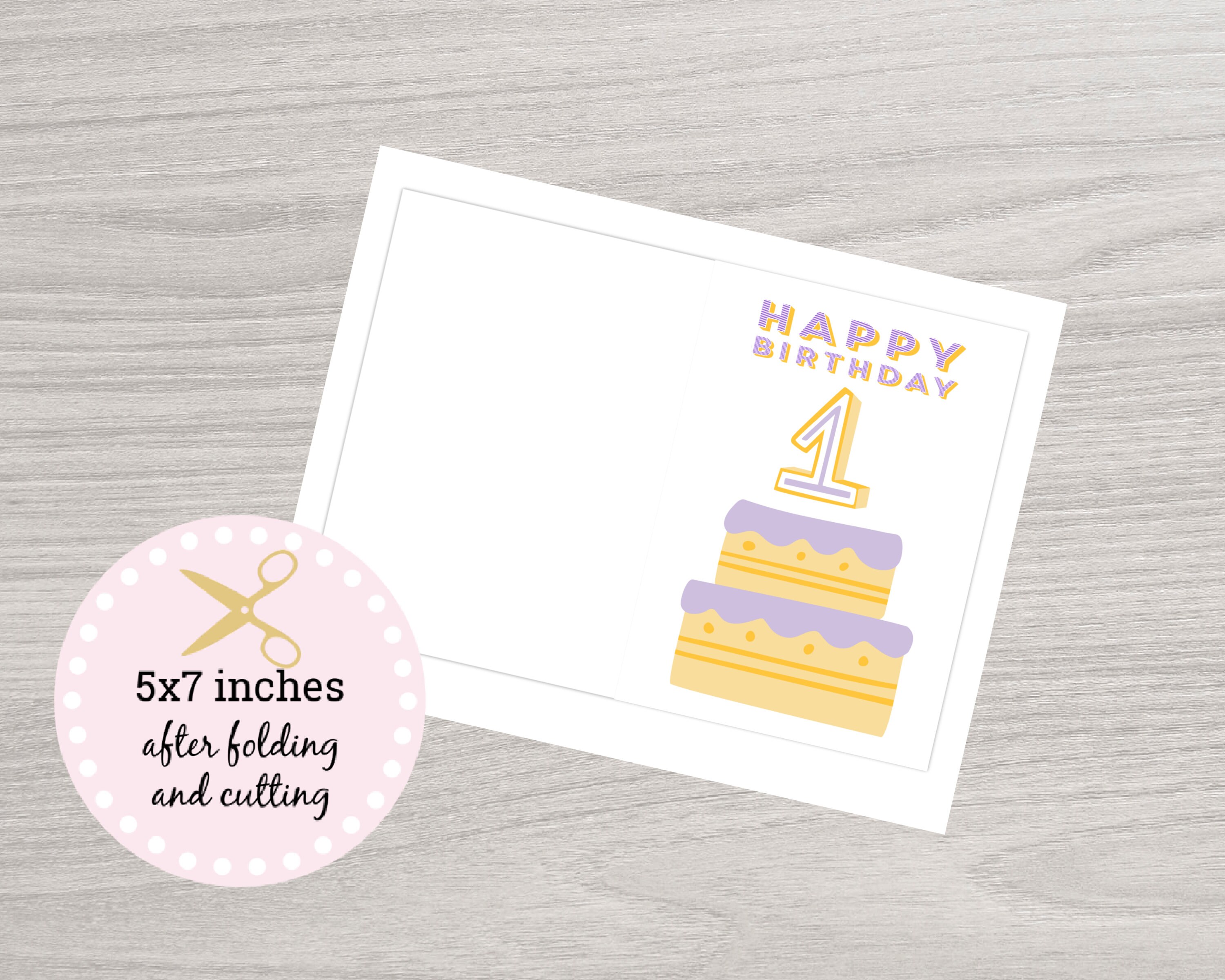 First Birthday Happy Birthday Card Printable 1st Birthday | Etsy