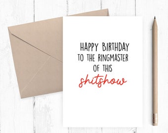 Printable Funny Birthday to Boss Card, happy Birthday Boss,  Happy Birthday Card, 5x7 PDF JPG Includes Printable Envelope Template