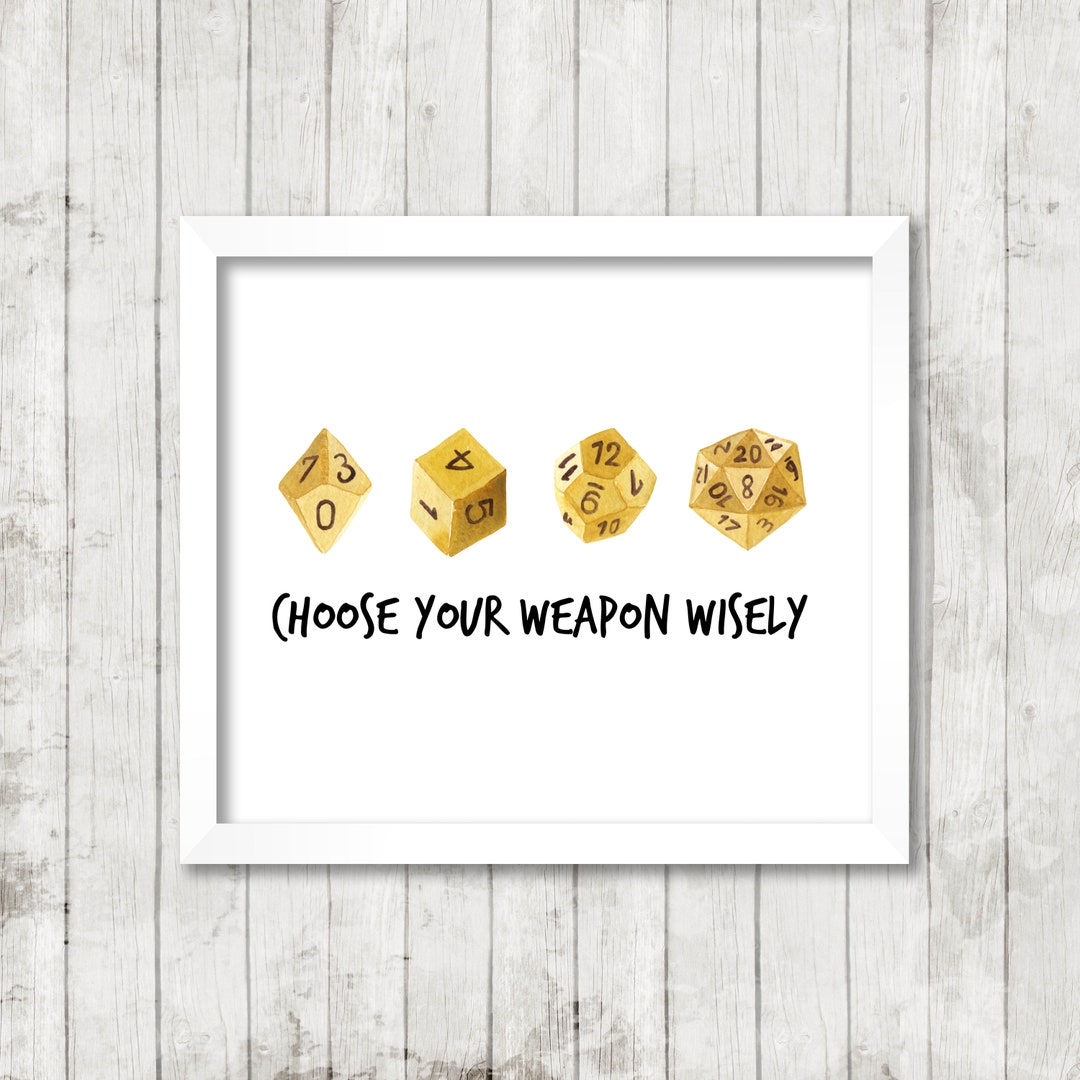 RPG Dice Game Printable Art Rpg Dice Game Wall Decor Geeky - Etsy