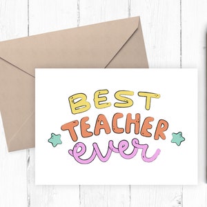Card for Teacher, printable card for teacher, thank you teacher card, instant download 5x7 pdf png