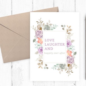 Carte de mariage, carte de future mariée, carte de douche nuptiale, carte de fiançailles imprimable, partie fiançailles, carte de félicitations PDF JPG 5 x 7