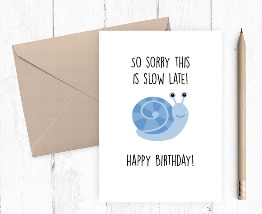 Printable Belated Happy Birthday Card, Belated Birthday Card, Instant ...