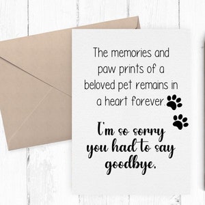 Druckbare Haustier Verlust Karte, Hund Verlust Karte, Katze Verlust Karte, Tod des Hundes Karte, druckbare PDF JPG 5x7
