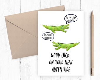 Farewell Card, Goodbye Card, Good luck with your new adventure, Printable Card, Instant Download