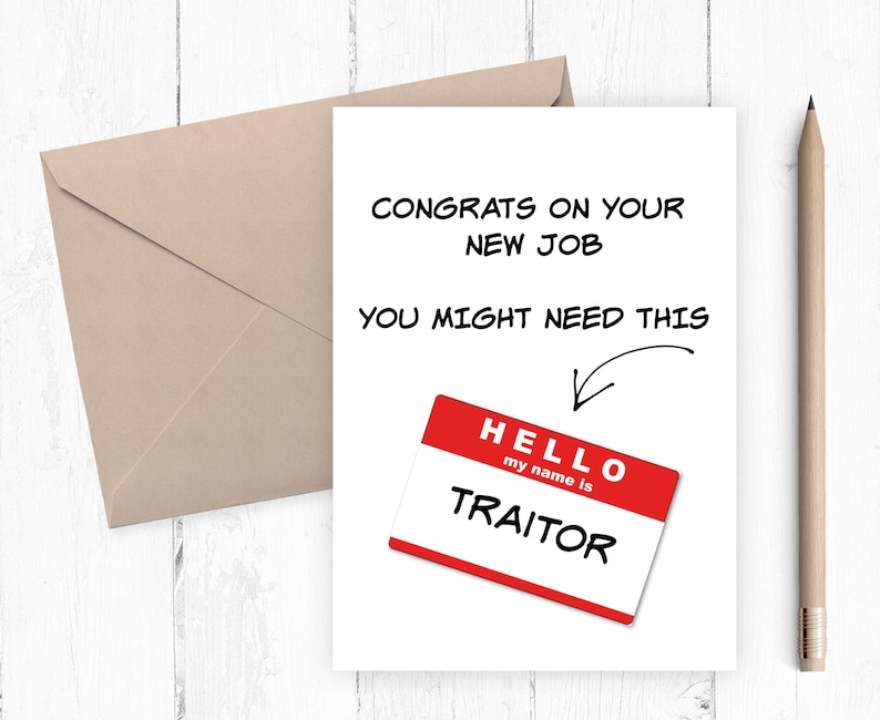 printable new job card instant download farewell card etsy