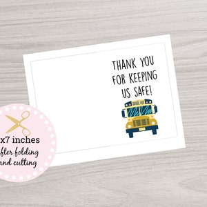 Bus Driver Card, Printable Card for Bus Driver, Instant Download ...
