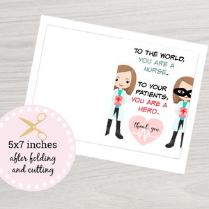 Thank You Card to Nurse, Printable Thank You Nurse Card,instant ...