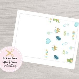 Printable Baby Shower Card, Boy Baby Shower Card, Instant Download, 5x7 ...