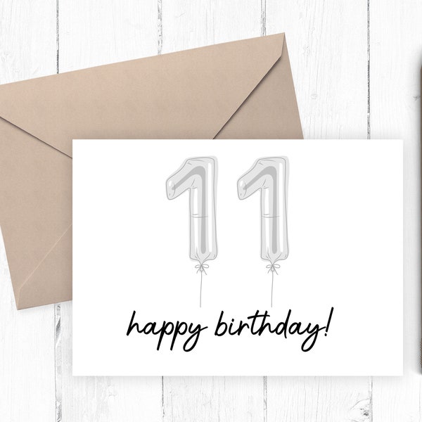 11 Birthday Card Printable Etsy