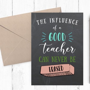 Teacher appreciation card, Thank you card for teacher, printable card for teacher, thank you teacher card, instant download 5x7 pdf png