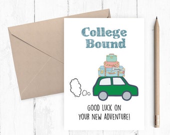 Going to College Karte, druckbare Abschlusskarte, College gebundene Karte, sofortiger Download, druckbare Glückwunschkarte, 8 x 10 5 x 7 JPG PDF