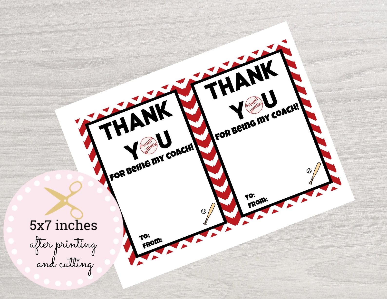 Baseball Coach Gift Card Printable Coach Gift Card Holder | Etsy