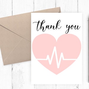 Dankeschön Karte im medizinischen Bereich, druckbare Dankeschön Krankenschwester Karte, Danke Doktor Karte, Krankenschwester Anerkennung Karte, pdf png 5x7