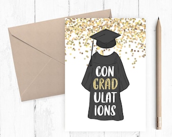 Graduation Card, Printable Graduation Card, Instant Download, Printable Congrats Card, 8x10 5x7 JPG PDF