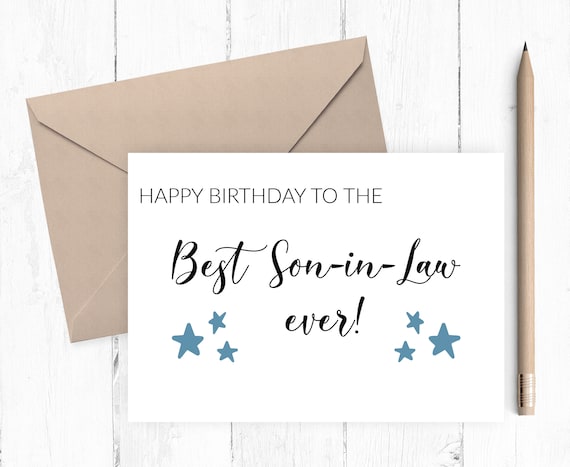 son in law birthday card best son in law ever printable etsy