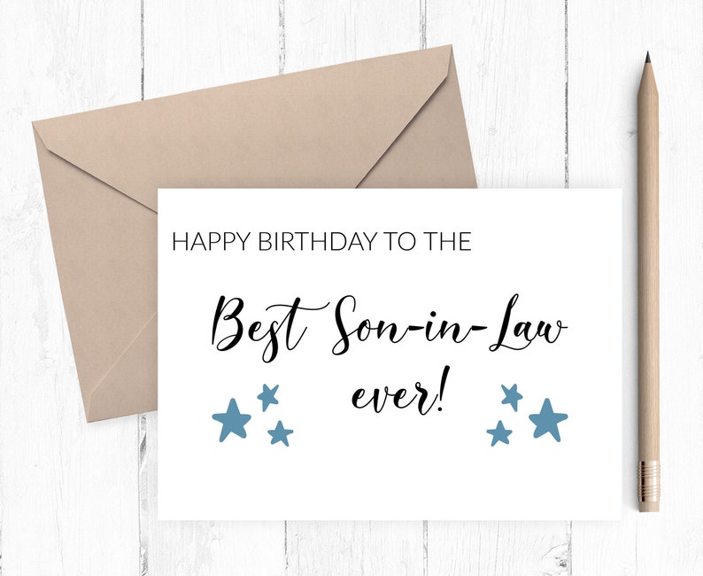 Son in Law Birthday Card Best Son in Law Ever Printable - Etsy