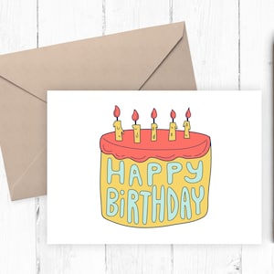 Druckbare Geburtstagskarte, Happy Birthday Karte, sofortiger Download PNG PDF 5x7