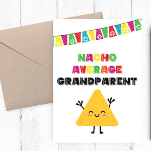 Tarjeta divertida del día de los abuelos, tarjeta del día de los abuelos imprimible, tarjeta de cumpleaños de descarga instantánea PDF JPG 5x7
