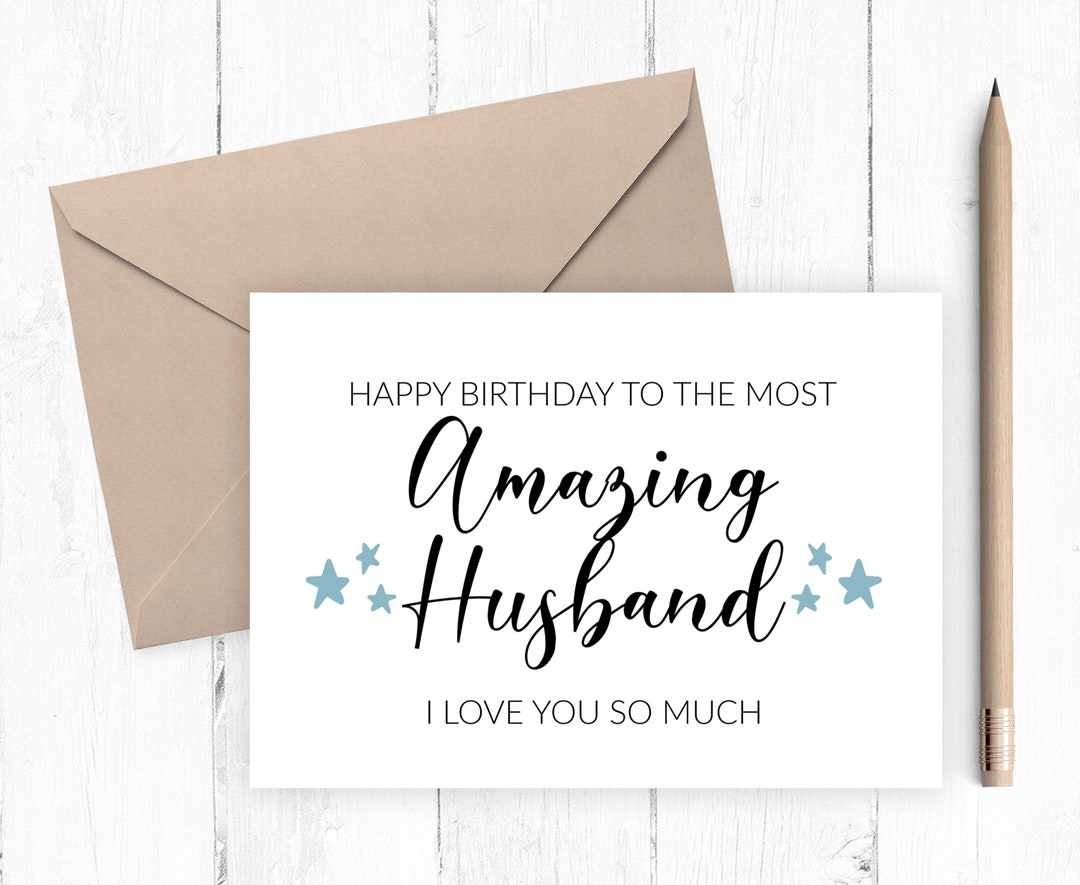 Husband Birthday Card, Happy Birthday Husband, Printable Card, Husband ...