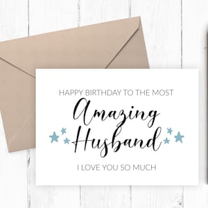 Husband Birthday Card, Happy Birthday Husband, Printable Card, Husband Birthday Card, Birthday Card, Instant Download