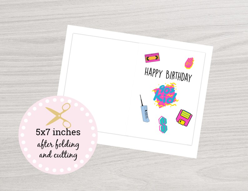 90's Kid Printable Birthday Card Funny Birthday card | Etsy
