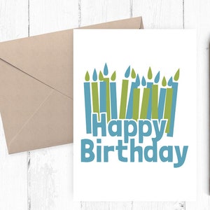 Printable Happy Birthday Card, Happy Birthday Card, instant download PNG PDF 5x7