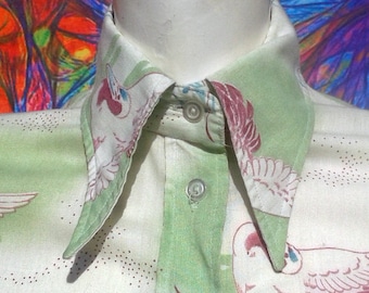 Vintage 1970's Daga Collar Camisa