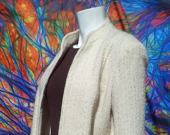 Vintage 1970's Ivory Wool Ladies Jacket